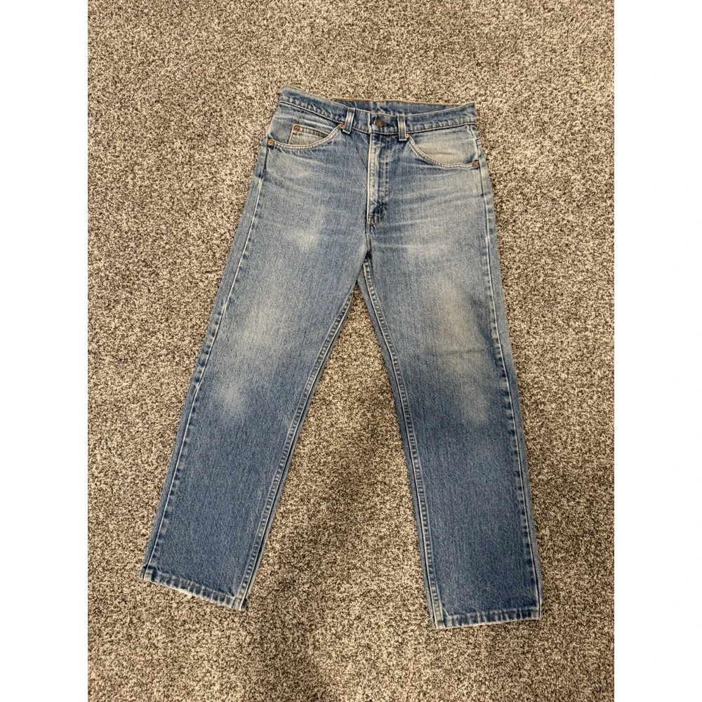 Vintage 1990 Levi's 505 Orange Tab Denim Jeans USA Made Regular Straight 30x27
